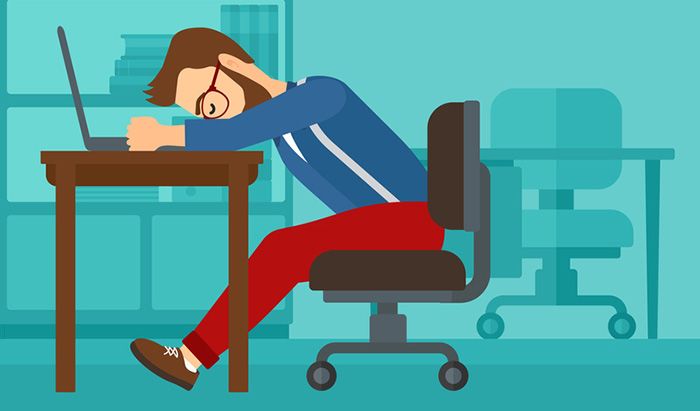 Man asleep waiting for website