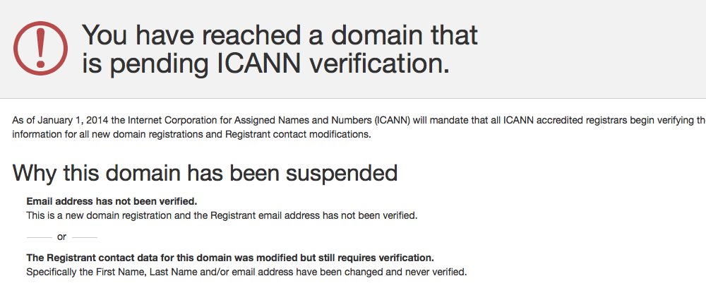 Suspended domain notice picture